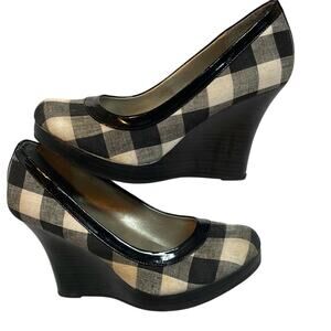 Charlette Russe Checked Wedge Heel.  8